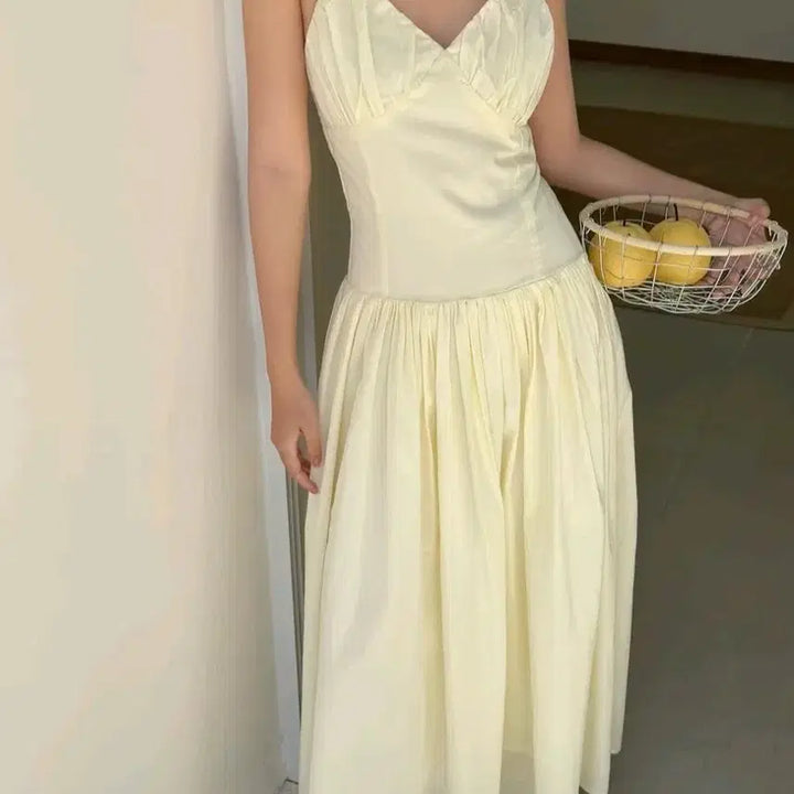 [BUNJANG] Resort Butter Shirring Long Dress / 리조트 버터 셔링 원피스