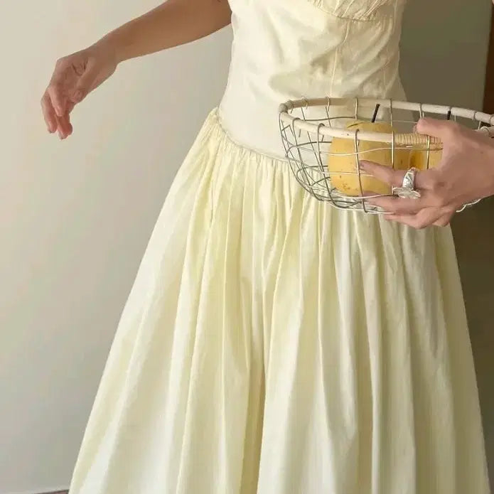 [BUNJANG] Resort Butter Shirring Long Dress / 리조트 버터 셔링 원피스