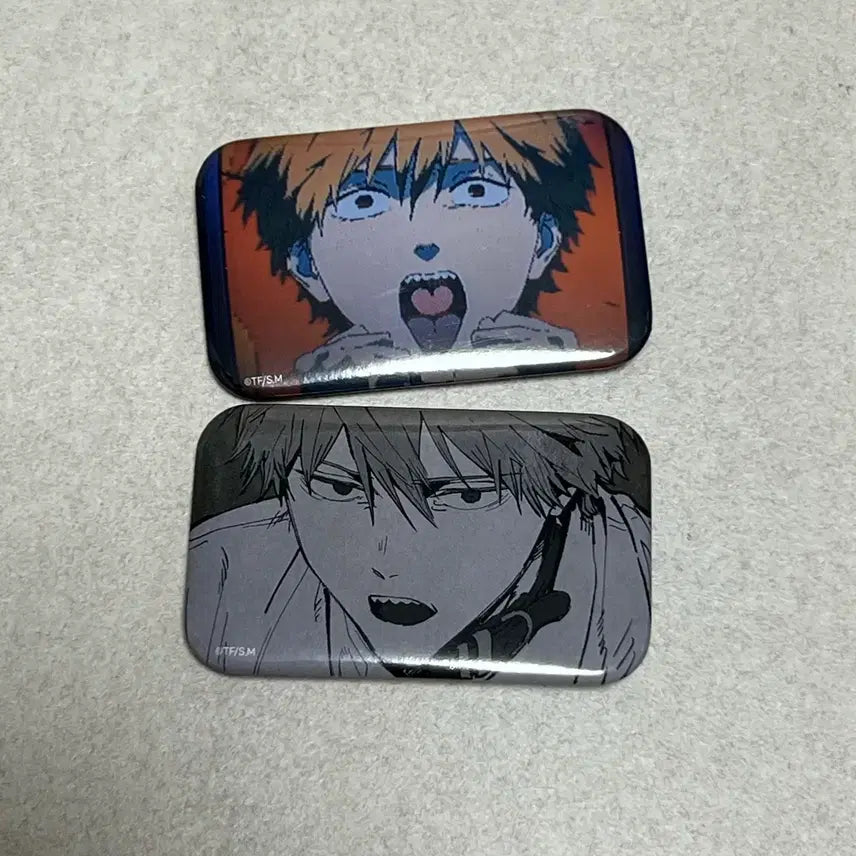 [BUNJANG] Chainsaw Man Denji Square Can Badge Set / 일괄)체인소맨 팝업 덴지 사각 캔뱃지 2종 세트