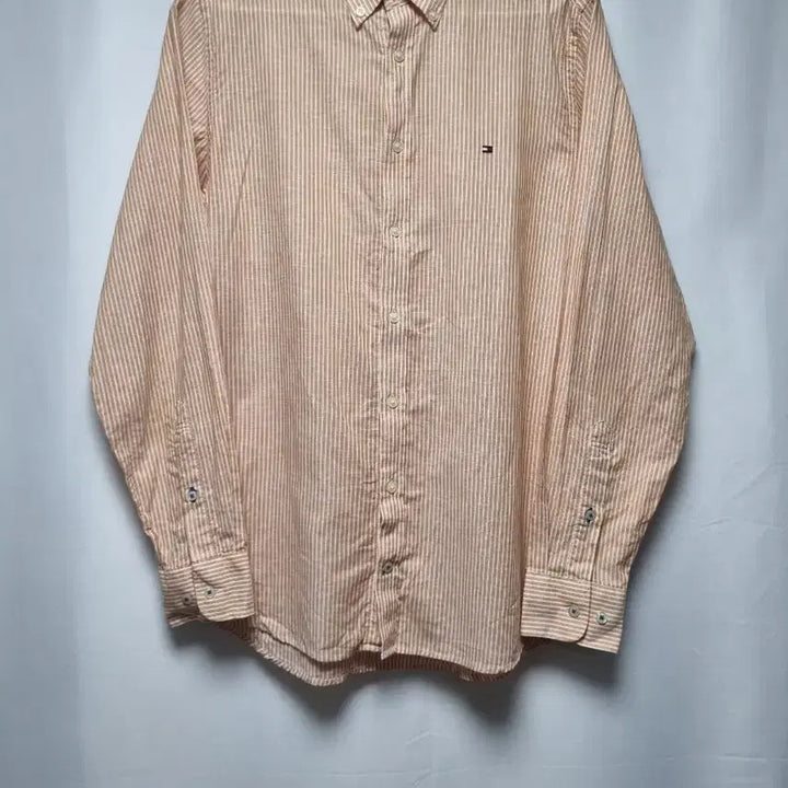 [BUNJANG] Tommy Hilfiger Striped Shirt Orange (M) / 타미힐피거 스트라이프 셔츠 오렌지