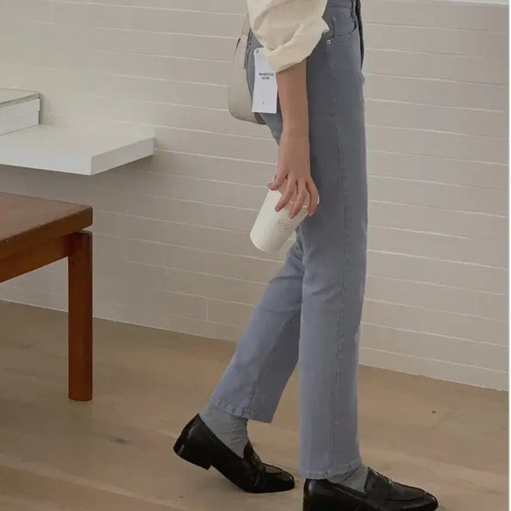 [BUNJANG] Kachion Blue Cotton Blend Pants / 카치온 블루 스판 면 팬츠