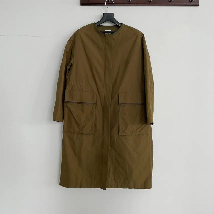 [BUNJANG] Guho Nylon Zipper Casual Collarless Coat / 구호 나일론 지퍼 캐쥬얼 논카라 코트