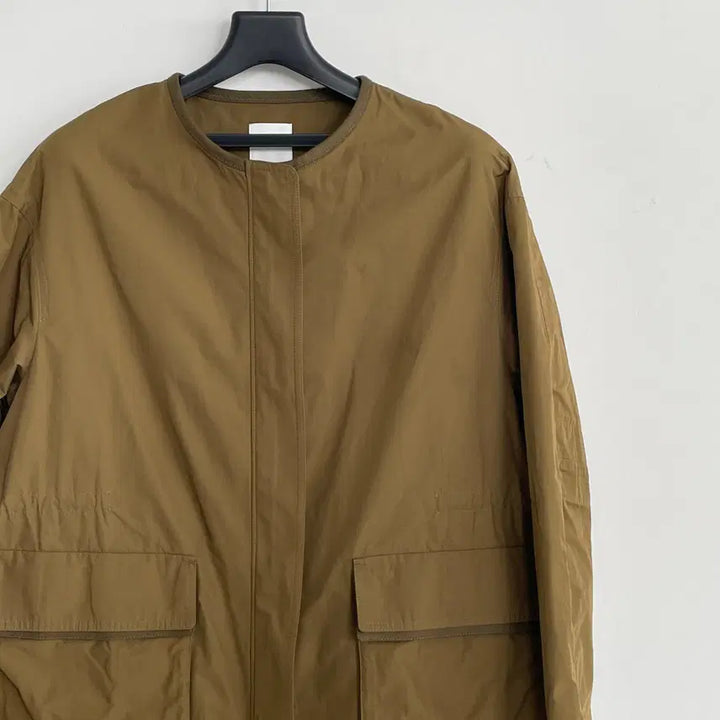 [BUNJANG] Guho Nylon Zipper Casual Collarless Coat / 구호 나일론 지퍼 캐쥬얼 논카라 코트