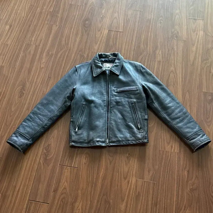 [BUNJANG] Leather Jacket - Cowhide / 스포츠 레더자켓 소가죽