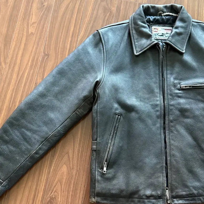 [BUNJANG] Leather Jacket - Cowhide / 스포츠 레더자켓 소가죽