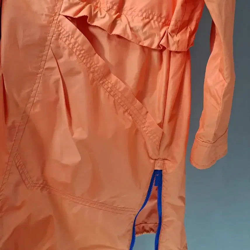 [BUNJANG] Studio Bonnie Prada Orange Hooded Long Outerwear / studio bonnie 프라다소재 오렌지색 후드 롱 아우터