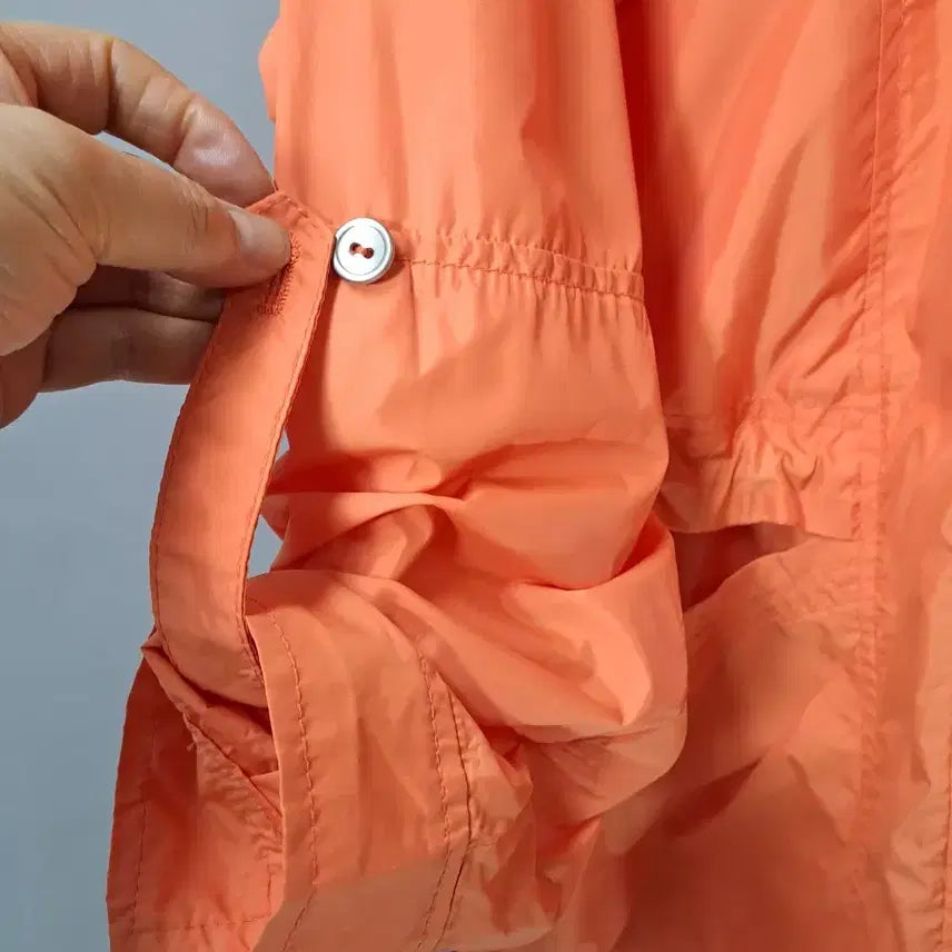 [BUNJANG] Studio Bonnie Prada Orange Hooded Long Outerwear / studio bonnie 프라다소재 오렌지색 후드 롱 아우터