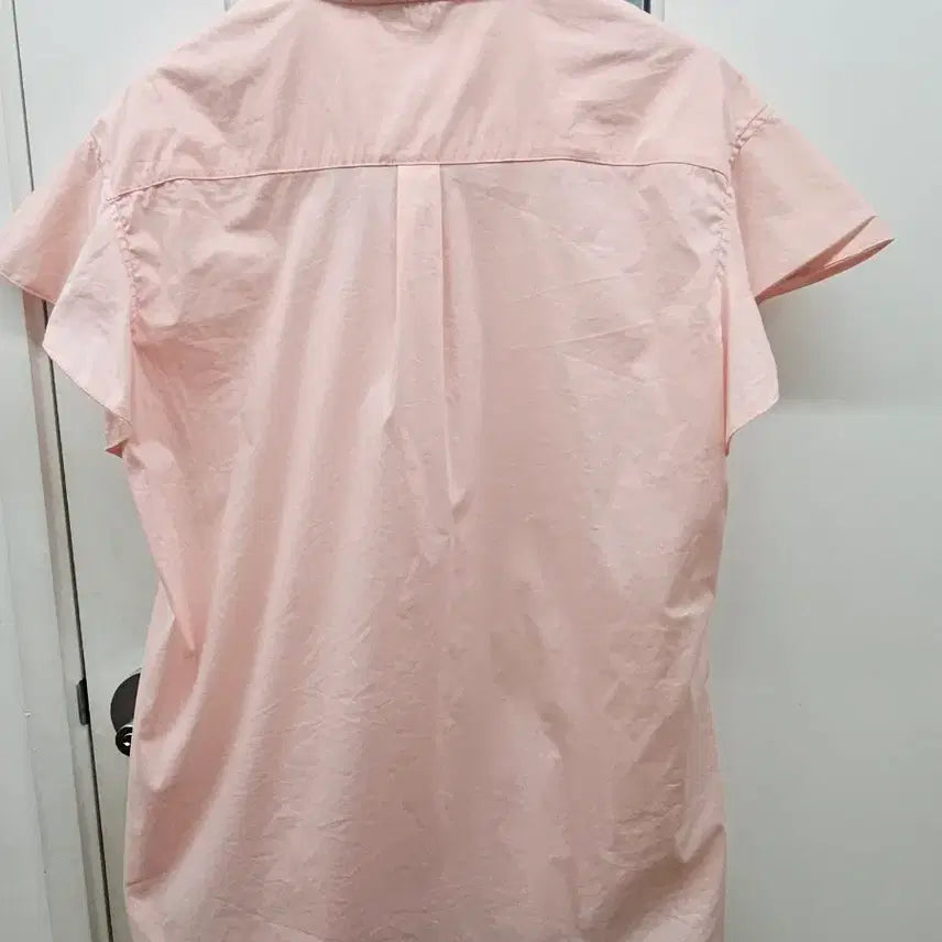 [BUNJANG] Time Pink Short Sleeve Blouse Shirt / 타임 핑크색 반팔 블라우스 셔츠 스타일러행거