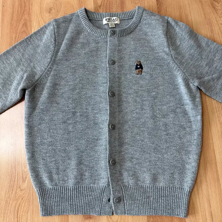 [BUNJANG] Who.A.U Steve Round Neck Gray Cardigan / 후아유 스티브 라운드넥 그레이 회색 가디건