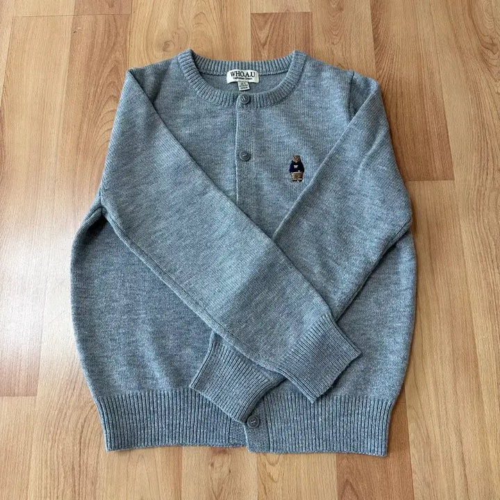 [BUNJANG] Who.A.U Steve Round Neck Gray Cardigan / 후아유 스티브 라운드넥 그레이 회색 가디건