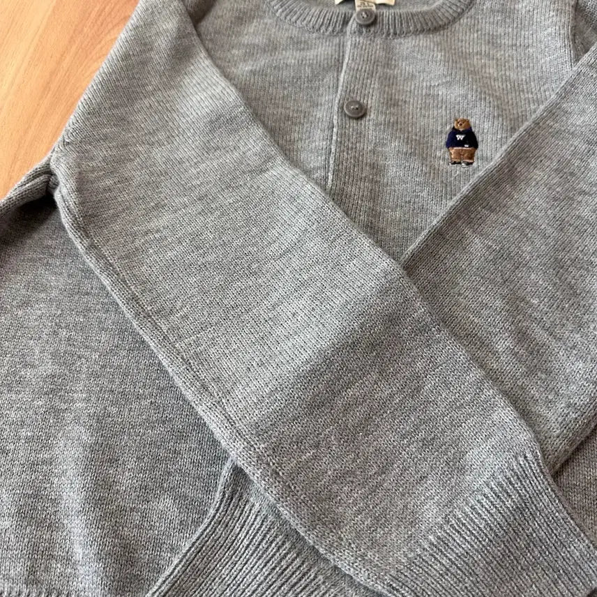 [BUNJANG] Who.A.U Steve Round Neck Gray Cardigan / 후아유 스티브 라운드넥 그레이 회색 가디건
