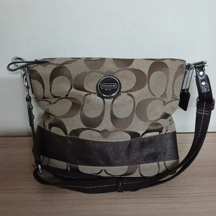 [BUNJANG] Coach Signature Stripe Crossbody File Shoulder Bag / 여성 코치 시그니처 스트라이프 크로스바디 파일 숄더백, 크로스백