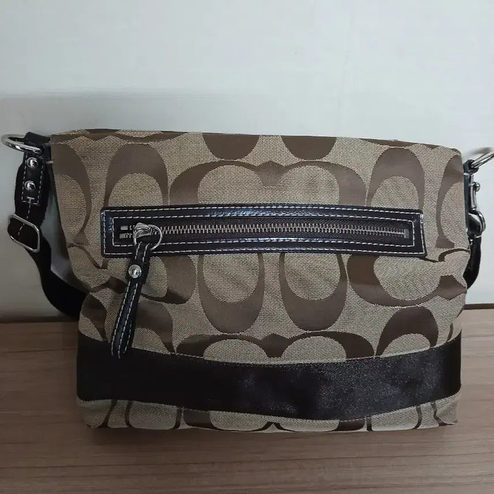 [BUNJANG] Coach Signature Stripe Crossbody File Shoulder Bag / 여성 코치 시그니처 스트라이프 크로스바디 파일 숄더백, 크로스백