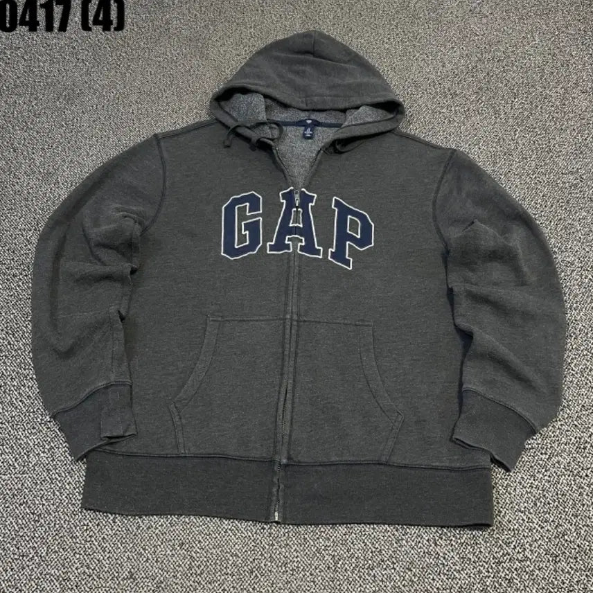 [BUNJANG] GAP Charcoal Fleece Hoodie L / GAP 갭 기모 후드집업 차콜 L | 0417 [4]