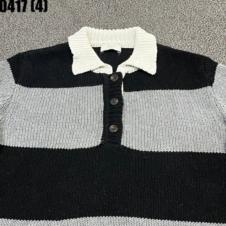 [BUNJANG] Unspecified Brand Striped Knit Long Sleeve T-shirt / 카라넥 단가라 니트 긴팔티 F | 0417 [4]