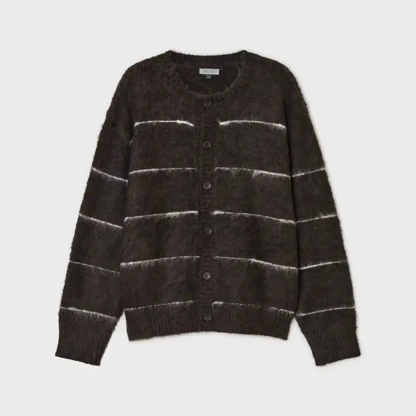 [SOLD OUT] 벨리에 브러쉬드 탐 가디건 브라운 스트라이프