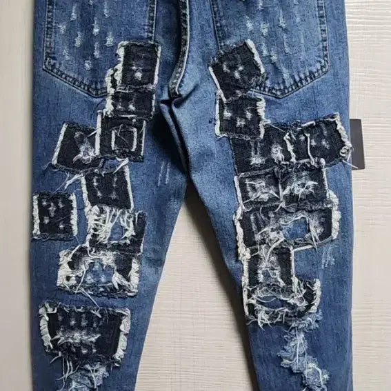 [BUNJANG] Cheap Monday Crack Patch Punk Skinny Jeans / 칩먼데이 크랙 패치 펑크 스키니진 (28x32)