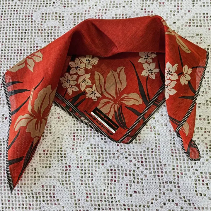 [BUNJANG] Designer Floral Handkerchief Bundle Set / 디자이너 플라워 손수건 3장 일괄