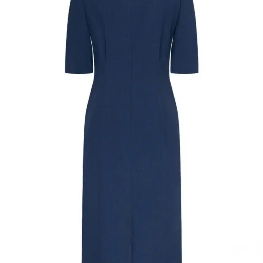 [BUNJANG] Unbranded V-neck Point Button Dress (Navy) / 린 브이넥 포인트버튼 원피스 77사이즈