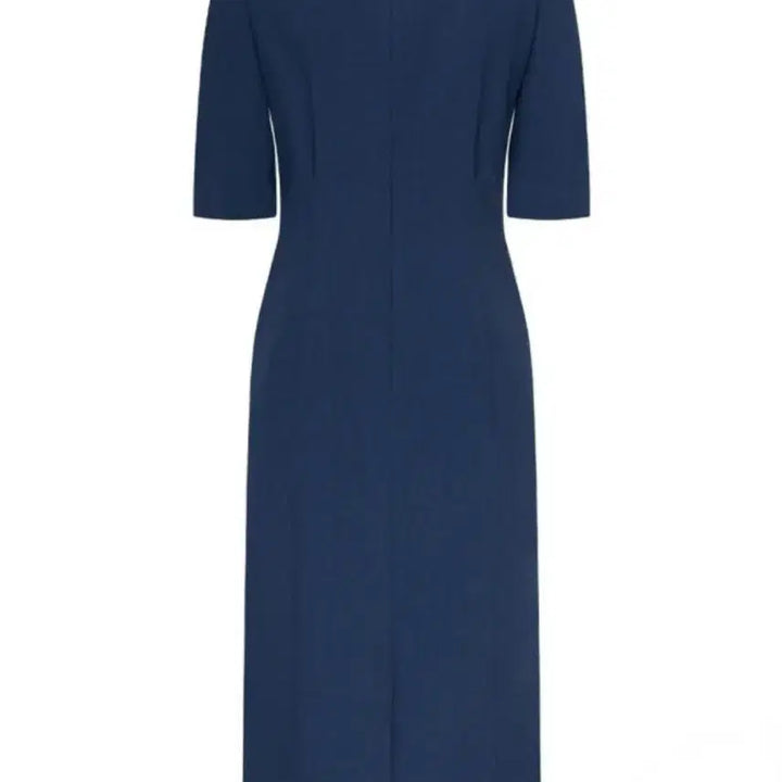 [BUNJANG] Unbranded V-neck Point Button Dress (Navy) / 린 브이넥 포인트버튼 원피스 77사이즈