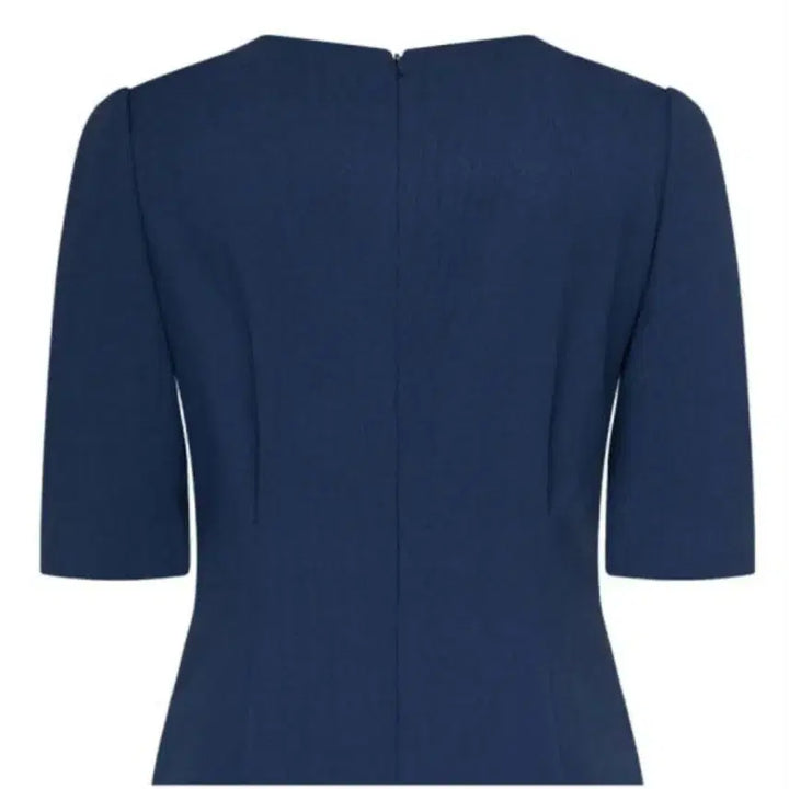 [BUNJANG] Unbranded V-neck Point Button Dress (Navy) / 린 브이넥 포인트버튼 원피스 77사이즈