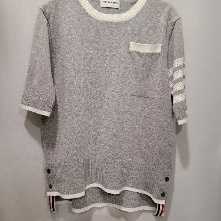 [SOLD OUT] 그레이 사선 반팔 니트