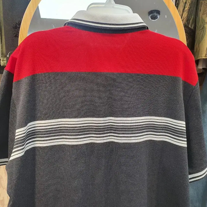 [SOLD OUT] [105] 파크랜드 정품 남성 배색 스트라이프 카라티 (상태 양호)