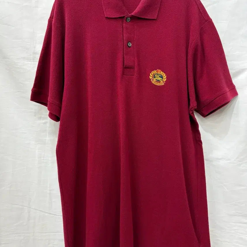 [BUNJANG] Burberry Polo Shirt - Wine Color - Size L / 버버리 카라티 와인색 L/95사이즈(정품)