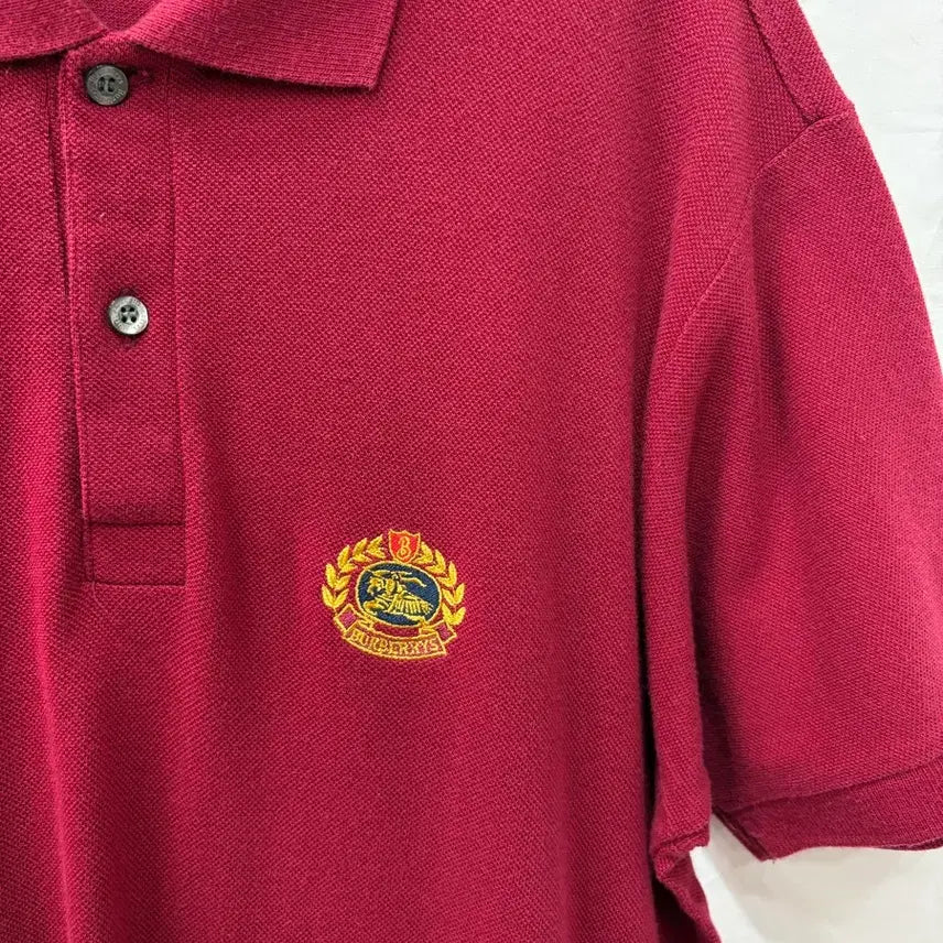 [BUNJANG] Burberry Polo Shirt - Wine Color - Size L / 버버리 카라티 와인색 L/95사이즈(정품)
