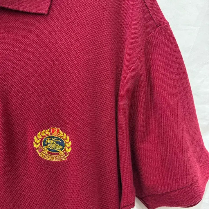 [BUNJANG] Burberry Polo Shirt - Wine Color - Size L / 버버리 카라티 와인색 L/95사이즈(정품)