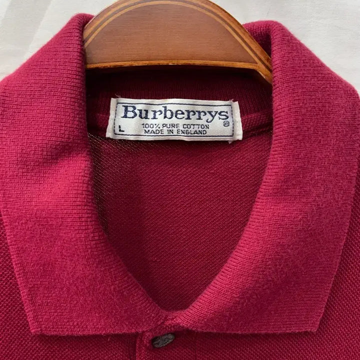 [BUNJANG] Burberry Polo Shirt - Wine Color - Size L / 버버리 카라티 와인색 L/95사이즈(정품)