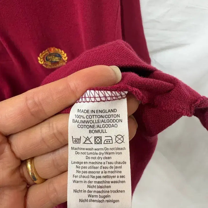 [BUNJANG] Burberry Polo Shirt - Wine Color - Size L / 버버리 카라티 와인색 L/95사이즈(정품)