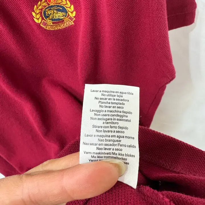 [BUNJANG] Burberry Polo Shirt - Wine Color - Size L / 버버리 카라티 와인색 L/95사이즈(정품)
