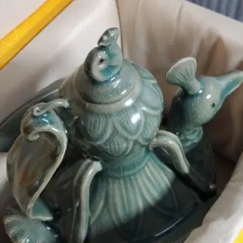 [BUNJANG] Goryeo Celadon Phoenix-Shaped Ewer Porcelain Antique / 고려청자 봉황형 주자 도자기 골동품 고려 청자 수집품 고미술품 주전자