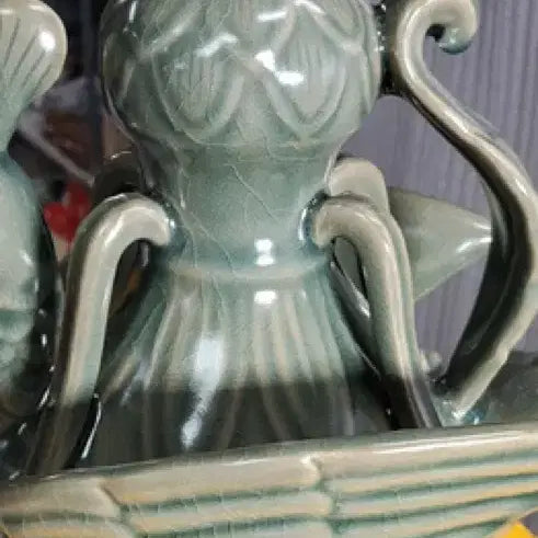 [BUNJANG] Goryeo Celadon Phoenix-Shaped Ewer Porcelain Antique / 고려청자 봉황형 주자 도자기 골동품 고려 청자 수집품 고미술품 주전자