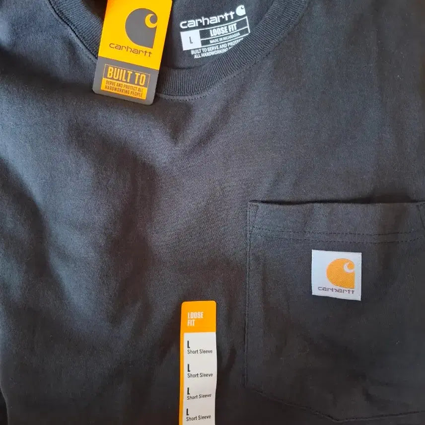 [BUNJANG] Carhartt Loose Fit Heavyweight Regular Short Sleeve Pocket T-Shirt - Black / (L 새상품)칼하트 루즈 핏 헤비웨이트 레귤러 숏슬리브 포켓 티셔츠 블랙