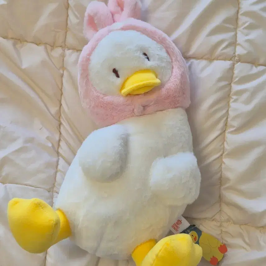 [BUNJANG] Duck Plush Toy with Rabbit Hat / 토끼 모자 오리 인형 봉제인형