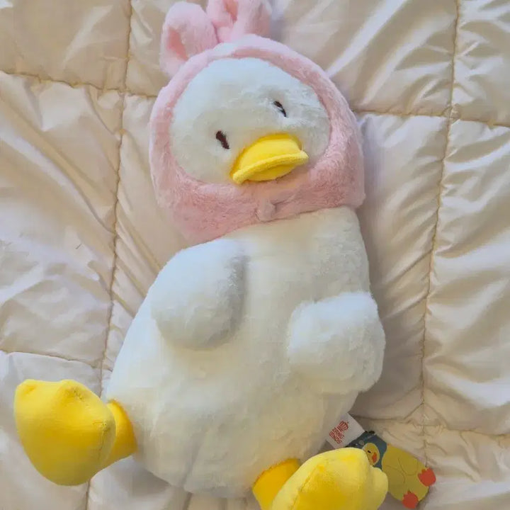 [BUNJANG] Duck Plush Toy with Rabbit Hat / 토끼 모자 오리 인형 봉제인형