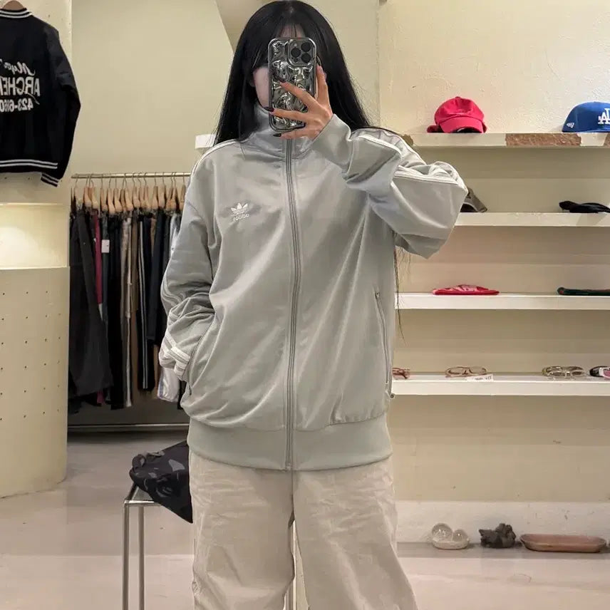 [BUNJANG] Adidas Firebird Silver Gray Track Top / 아디다스 파이어버드 실버 그레이 트랙탑 U1606