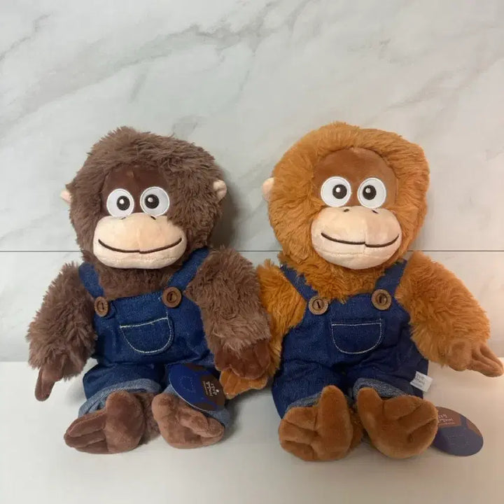 [BUNJANG] Monkey Orangutan Plush Toy Bundle Set / 원숭이 오랑우탄 인형 멜빵바지 인형 2종일괄
