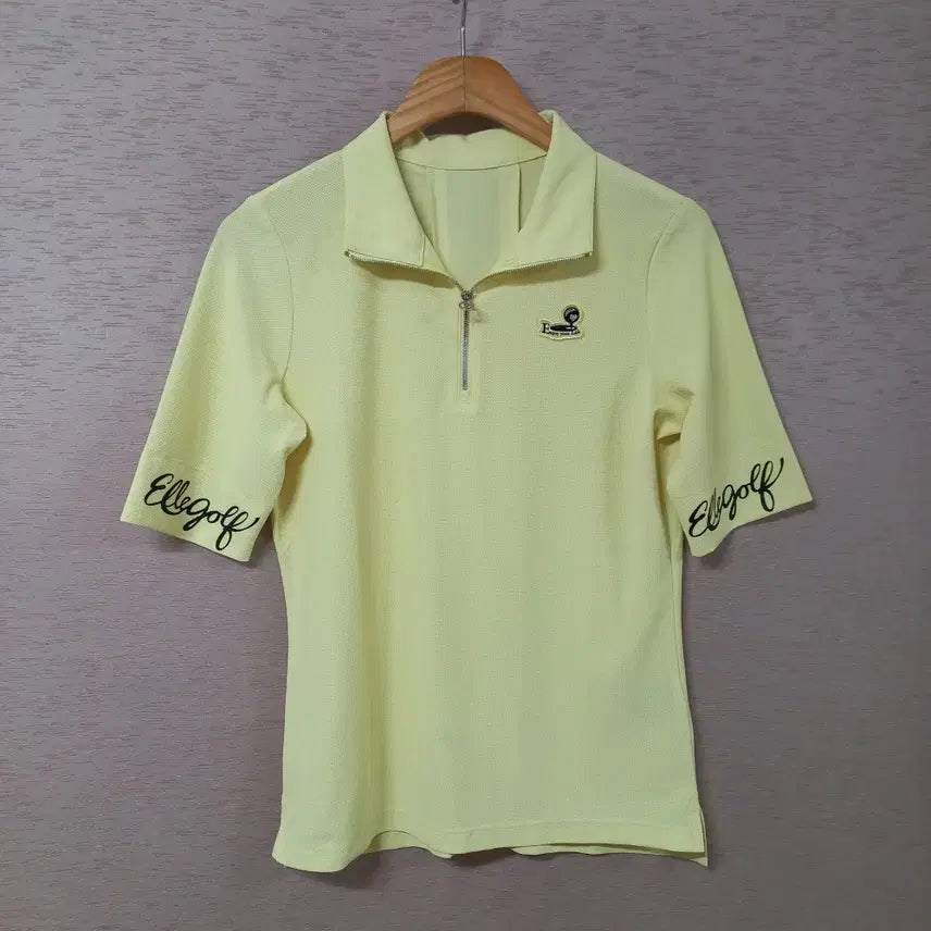 [BUNJANG] Elle Golf Yellow Half-Zip T-Shirt / B4-18/엘르골프 노랑 반집업 티셔츠