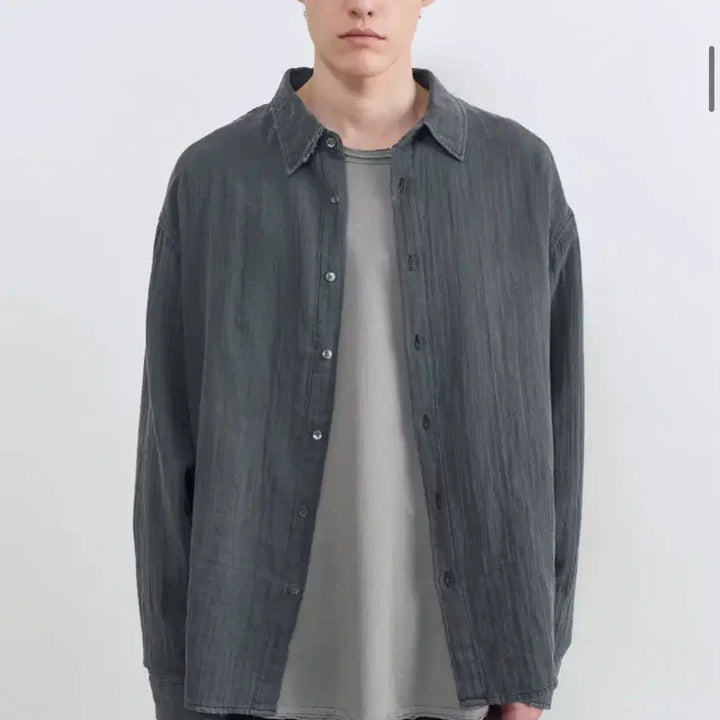 [SOLD OUT] 인사일런스 가먼트다이드 더블 거즈 셔츠 CHARCOAL L사이즈