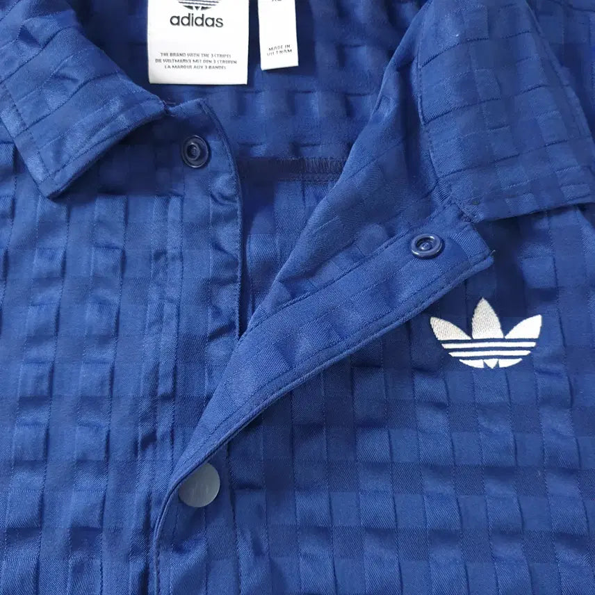 [BUNJANG] Adidas Checkered Pattern Snap Top / [무료배송] ADIDAS 반팔 스냅탑