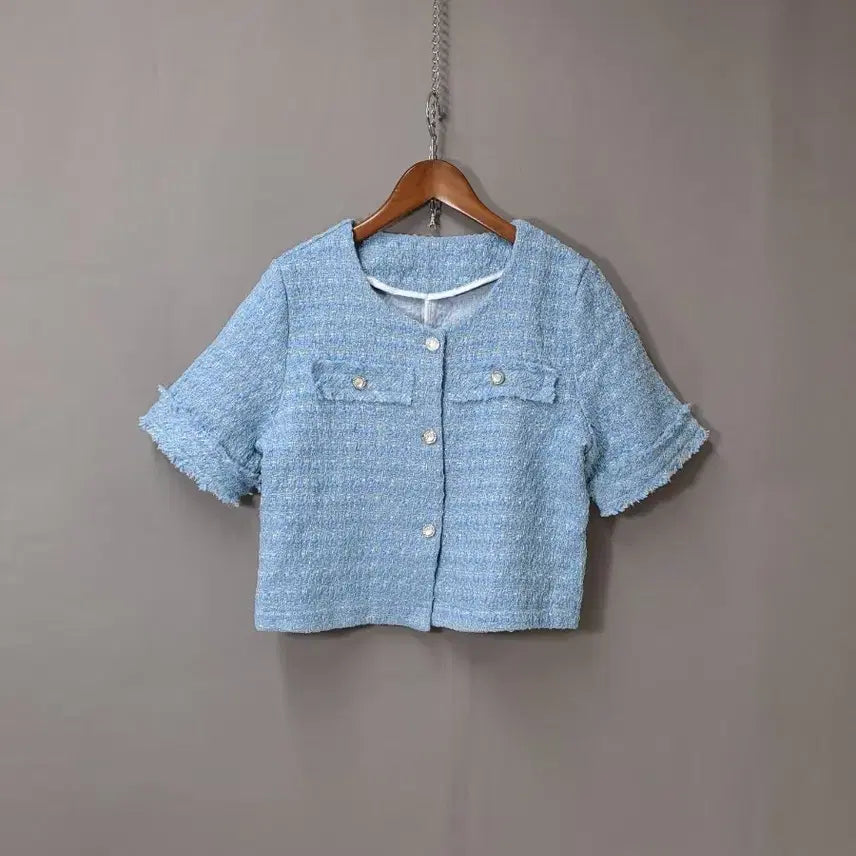 [BUNJANG] Customizable Tweed Short Sleeve Jacket / CUSTOMABLE 트위드 반팔 자켓