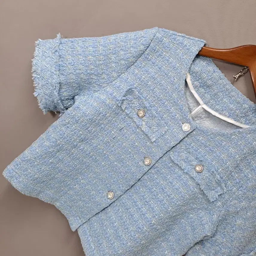 [BUNJANG] Customizable Tweed Short Sleeve Jacket / CUSTOMABLE 트위드 반팔 자켓