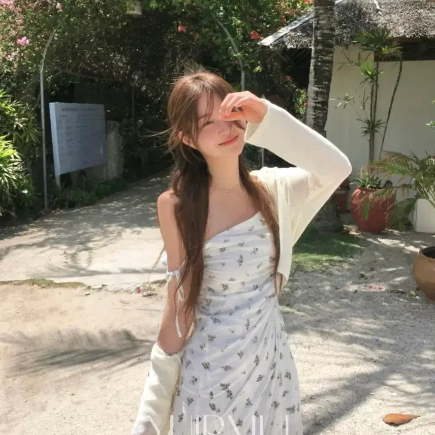 [BUNJANG] Vegetable Flora Shirred Long Dress / 베지터블 플로라 셔링 원피스