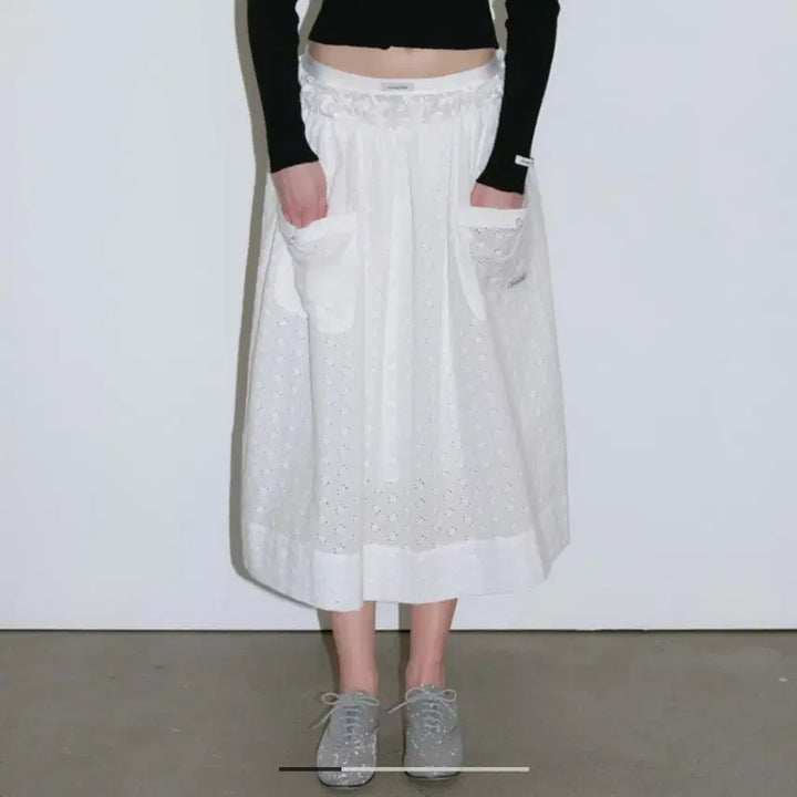 [BUNJANG] Overdue Flare Shirring Cotton Skirt / 오버듀플레어 셔링 코튼 스커트 새상품