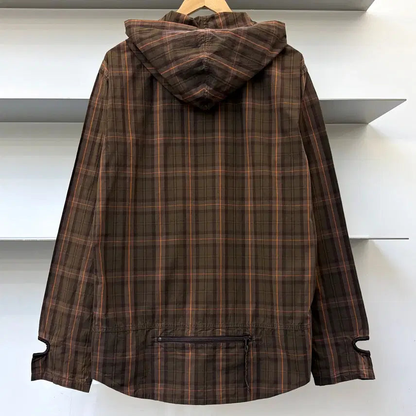 [BUNJANG] PPFM Checkered Hoodie Shirt / PPFM 이너 커프스 후드 체크 셔츠