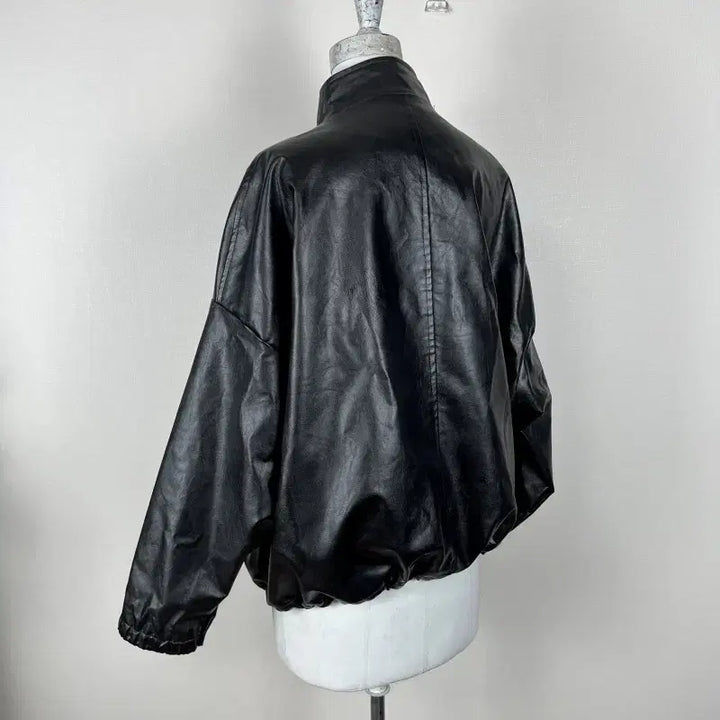 [BUNJANG] wished Black Faux Leather Jacket / wished/레자 블랙 자켓 점퍼 여S M/라덴