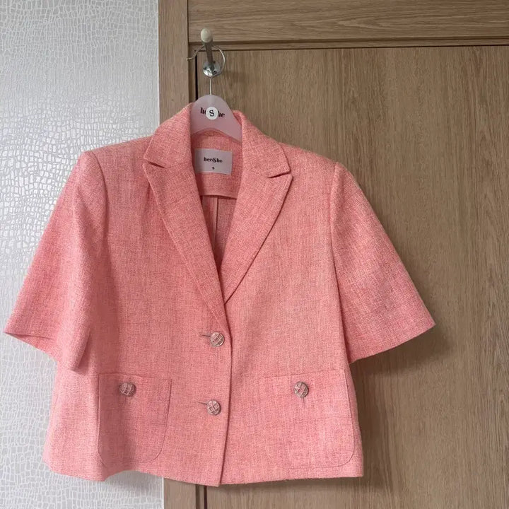 [BUNJANG] Heon She Tweed Short Sleeve Jacket / 허앤쉬 반팔 트위드자켓